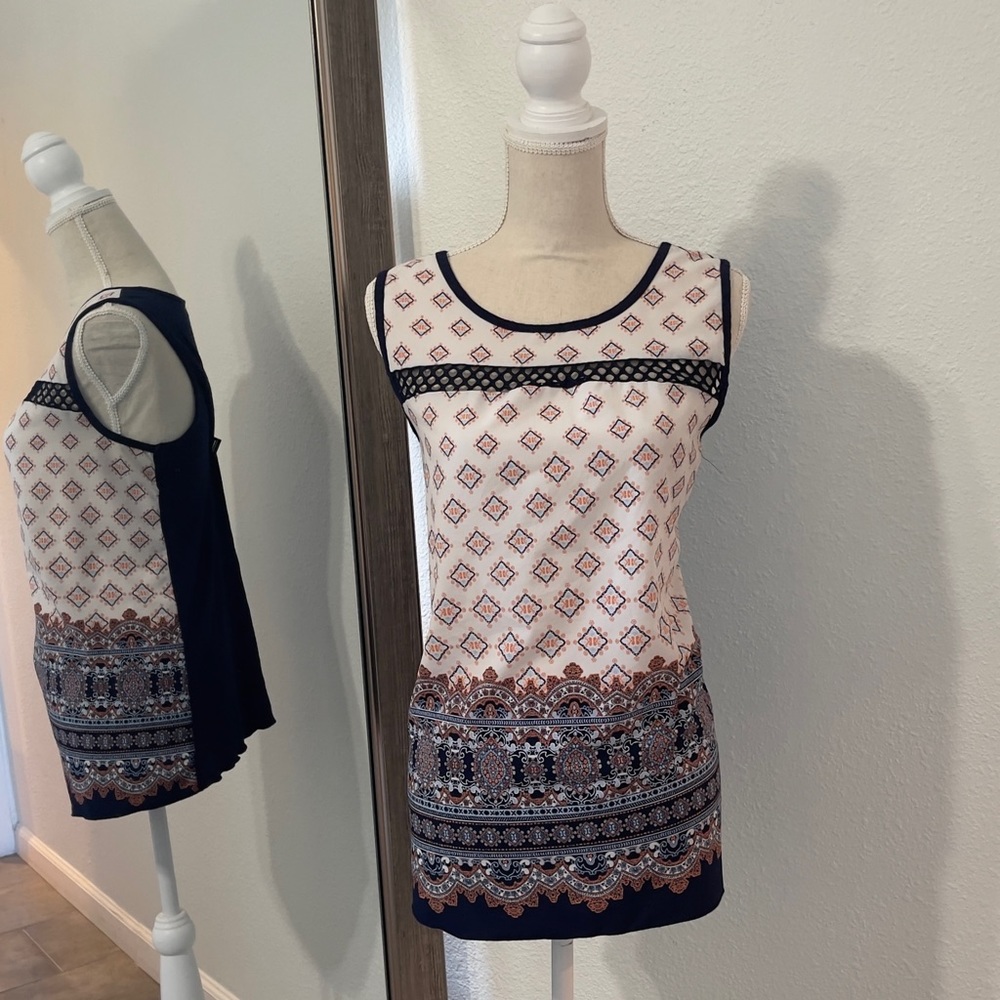 Sleeveless boho style ladies top.
